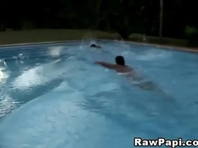 Two Scorching Guys in Xxx Anal Act beside the Pool