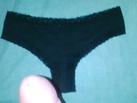 Cum on used black undies