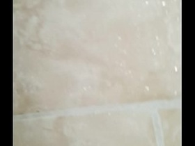 latino pummeling huge dark-hued weenie in shower