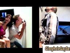 Straighty lured by female to gloryhole