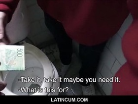 Amateur Latino Cruising Paid Cash To Gargle Off Two Boys In Public Restroom Point of view